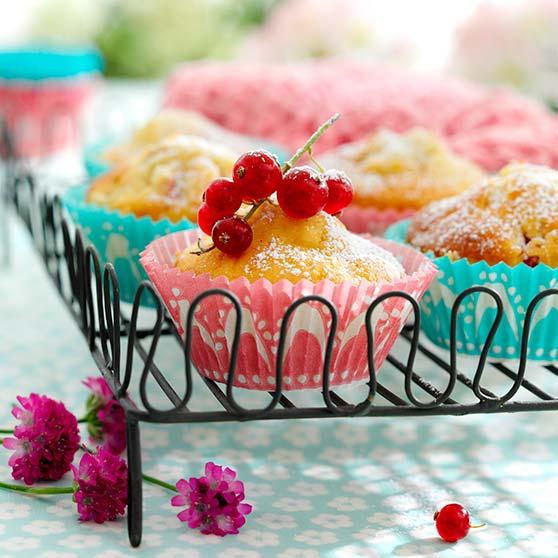 Bær-/fruktmuffins med marsipan