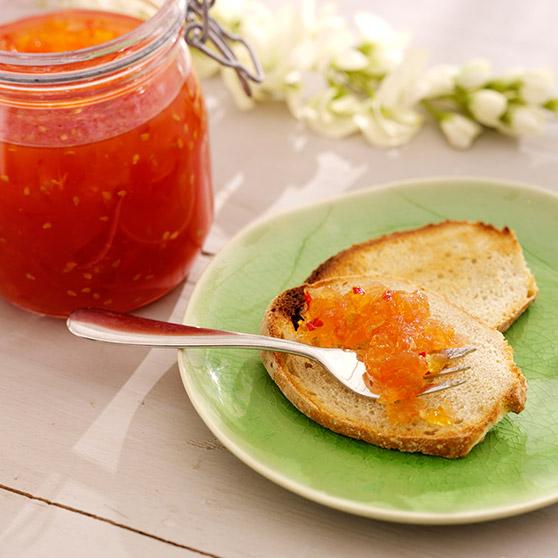 Tomatmarmelade som varmer