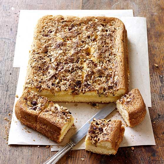 Vanilla cake in a roasting pan